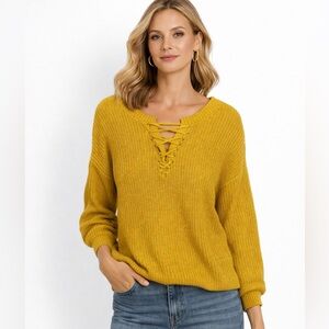 RUBY MOON Women’s Knit Sweater in Mustard
